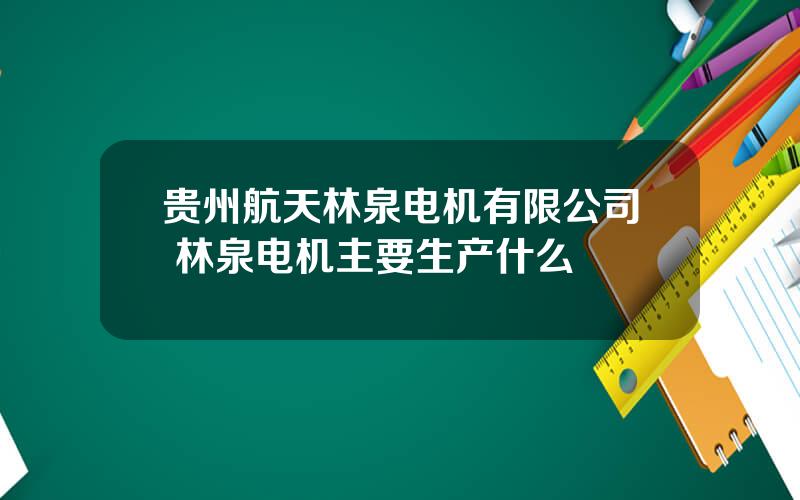 贵州航天林泉电机有限公司 林泉电机主要生产什么